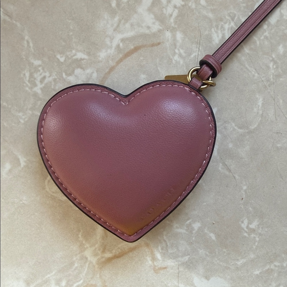 Coach Leather Heart Bag Charm